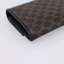 CELINE Macadam Canvas Long Wallet PVC Leather Gold Black Auth 198768V-16
