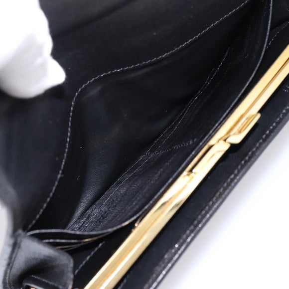CELINE Macadam Canvas Long Wallet PVC Leather Gold Black Auth 198768V