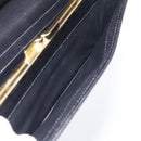CELINE Macadam Canvas Long Wallet PVC Leather Gold Black Auth 198768V-19