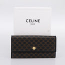 CELINE Macadam Canvas Long Wallet PVC Leather Gold Black Auth 198768V-12