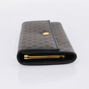 CELINE Macadam Canvas Long Wallet PVC Leather Gold Black Auth 198768V-3