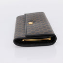 CELINE Macadam Canvas Long Wallet PVC Leather Gold Black Auth 198768V-4
