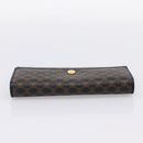 CELINE Macadam Canvas Long Wallet PVC Leather Gold Black Auth 198768V-5