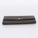 CELINE Macadam Canvas Long Wallet PVC Leather Gold Black Auth 198768V-6