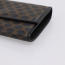 CELINE Macadam Canvas Long Wallet PVC Leather Gold Black Auth 198768V-7