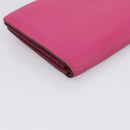 HERMES Beansufla Wallet Leather Pink Silver Auth 198769A-16