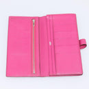 HERMES Beansufla Wallet Leather Pink Silver Auth 198769A-8
