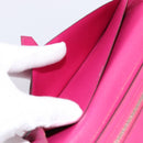 HERMES Beansufla Wallet Leather Pink Silver Auth 198769A-19