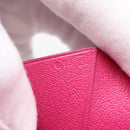 HERMES Beansufla Wallet Leather Pink Silver Auth 198769A-12