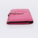 HERMES Beansufla Wallet Leather Pink Silver Auth 198769A-3