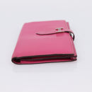 HERMES Beansufla Wallet Leather Pink Silver Auth 198769A-4