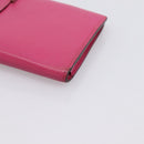 HERMES Beansufla Wallet Leather Pink Silver Auth 198769A-7