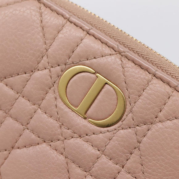 Christian Dior Canage Scarlet Wallet Lamb Skin Pink Auth 198778M