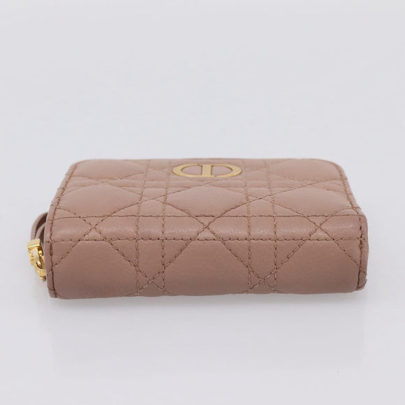 Christian Dior Canage Scarlet Wallet Lamb Skin Pink Auth 198778M