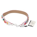 FENDI Strap You Shoulder Strap Leather White Silver Auth 198780M-2