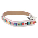 FENDI Strap You Shoulder Strap Leather White Silver Auth 198780M-5