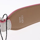 FENDI Strap You Shoulder Strap Leather White Silver Auth 198780M-8