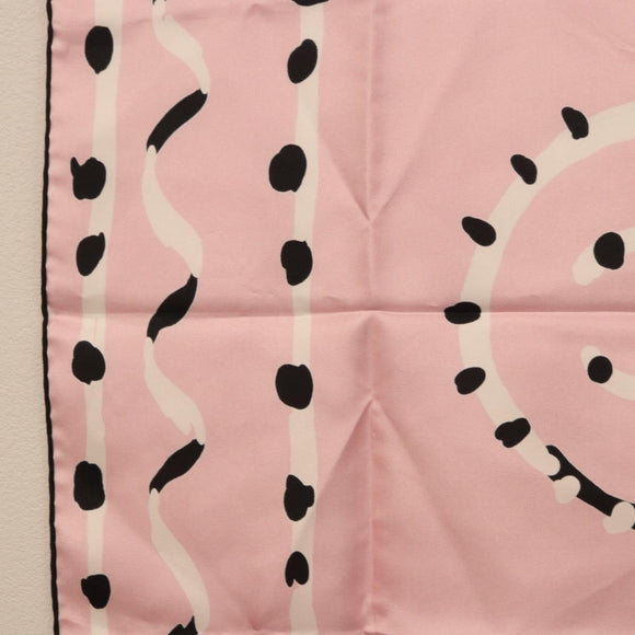 CHANEL Scarf Silk Pink CC Auth 198781V