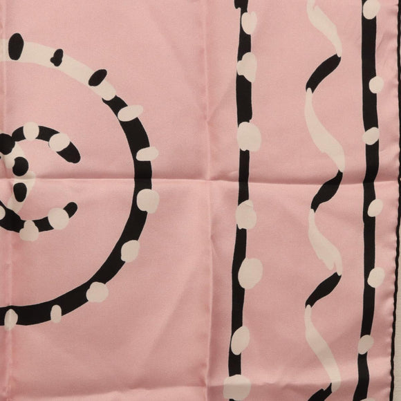 CHANEL Scarf Silk Pink CC Auth 198781V