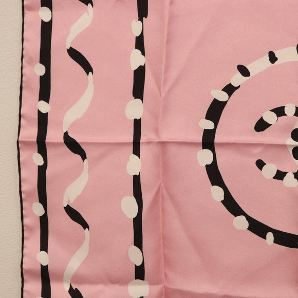 CHANEL Scarf Silk Pink CC Auth 198781V
