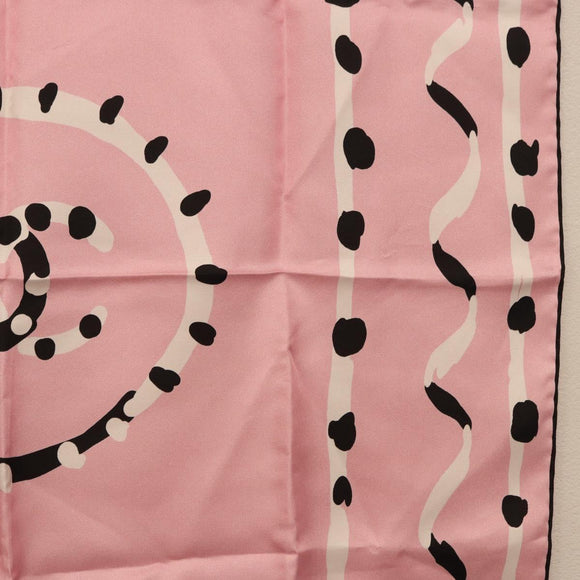 CHANEL Scarf Silk Pink CC Auth 198781V