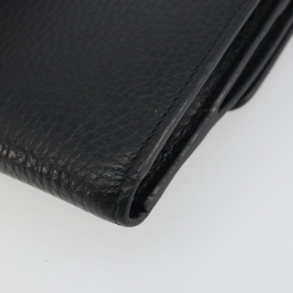 GUCCI Interlocking G Compact Wallet Leather Outlet Black 598167 Auth 198786A