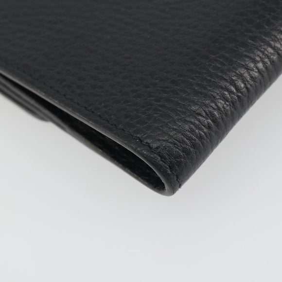 GUCCI Interlocking G Compact Wallet Leather Outlet Black 598167 Auth 198786A
