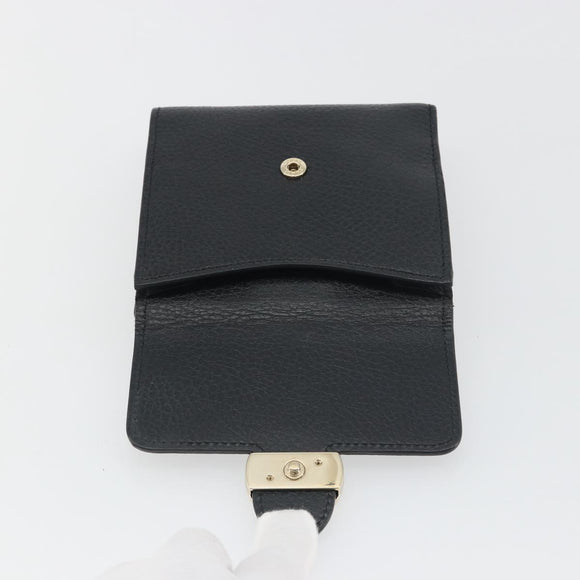 GUCCI Interlocking G Compact Wallet Leather Outlet Black 598167 Auth 198786A