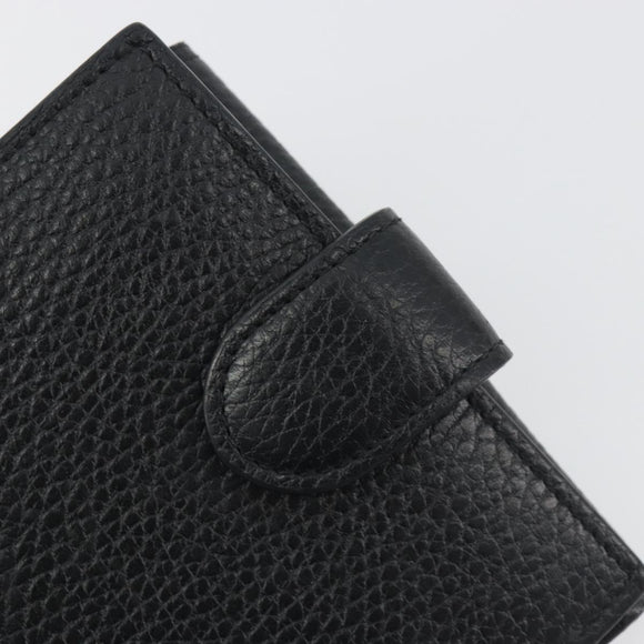 GUCCI Interlocking G Compact Wallet Leather Outlet Black 598167 Auth 198786A