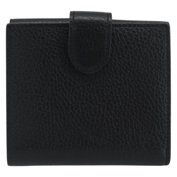 GUCCI Interlocking G Compact Wallet Leather Outlet Black 598167 Auth 198786A