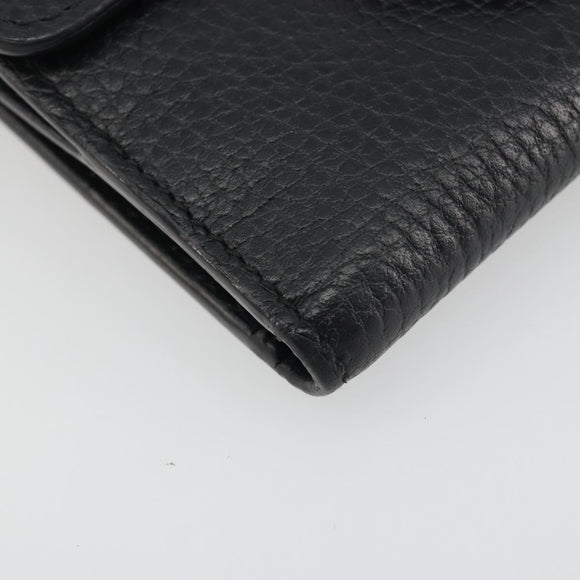 GUCCI Interlocking G Compact Wallet Leather Outlet Black 598167 Auth 198786A