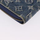 LOUIS VUITTON Monogram Denim Zippy Wallet Blue M95342 LV Auth 198787V-16