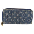 LOUIS VUITTON Monogram Denim Zippy Wallet Blue M95342 LV Auth 198787V-13
