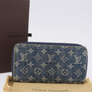 LOUIS VUITTON Monogram Denim Zippy Wallet Blue M95342 LV Auth 198787V-12