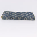 LOUIS VUITTON Monogram Denim Zippy Wallet Blue M95342 LV Auth 198787V-6