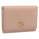 GUCCI GG Marmont Compact Wallet Leather Pink Gold 474746 Auth 198790A-1