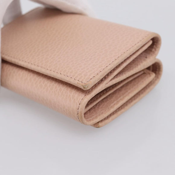 GUCCI GG Marmont Compact Wallet Leather Pink Gold 474746 Auth 198790A