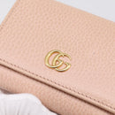 GUCCI GG Marmont Compact Wallet Leather Pink Gold 474746 Auth 198790A-12