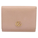 GUCCI GG Marmont Compact Wallet Leather Pink Gold 474746 Auth 198790A-2