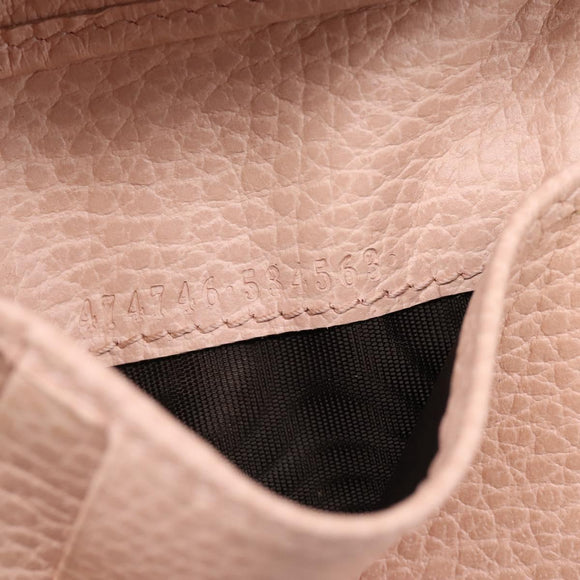GUCCI GG Marmont Compact Wallet Leather Pink Gold 474746 Auth 198790A