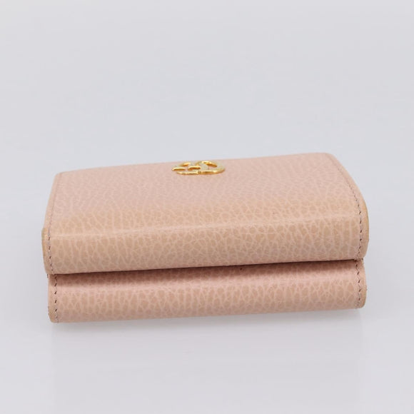 GUCCI GG Marmont Compact Wallet Leather Pink Gold 474746 Auth 198790A