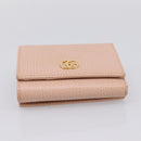 GUCCI GG Marmont Compact Wallet Leather Pink Gold 474746 Auth 198790A-7
