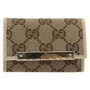 GUCCI GG Canvas Key Case Beige Gold 127048 1147 Auth 198792A-13
