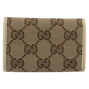 GUCCI GG Canvas Key Case Beige Gold 127048 1147 Auth 198792A-2