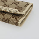 GUCCI GG Canvas Key Case Beige Gold 127048 1147 Auth 198792A-7