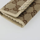 GUCCI GG Canvas Key Case Beige Gold 127048 1147 Auth 198792A-14