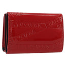 BALENCIAGA Compact Wallet Patent Leather Red Silver 558208 Auth 198793M-1