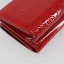 BALENCIAGA Compact Wallet Patent Leather Red Silver 558208 Auth 198793M-16
