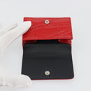 BALENCIAGA Compact Wallet Patent Leather Red Silver 558208 Auth 198793M-17
