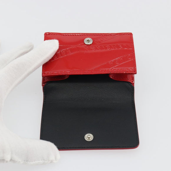 BALENCIAGA Compact Wallet Patent Leather Red Silver 558208 Auth 198793M